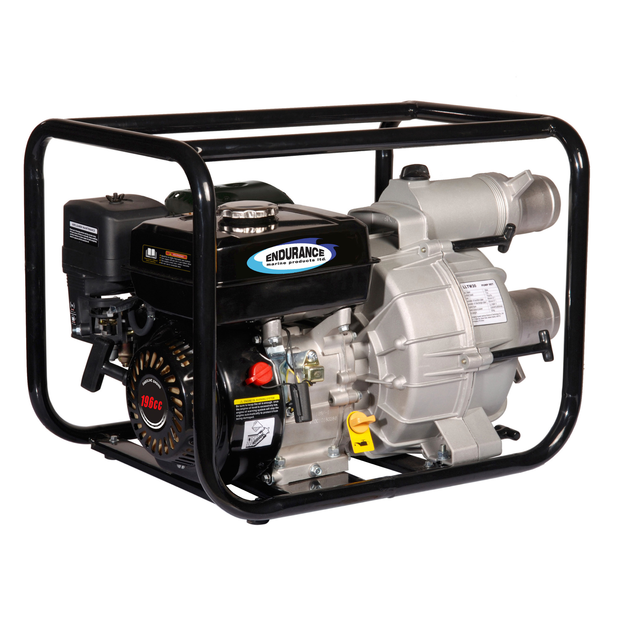 Endurance Marine 3in. TRASH PUMP, Max. Flow 20000 GPH, Engine Displacement 196 cc, Port Size 3 in, Model# EWP3ST